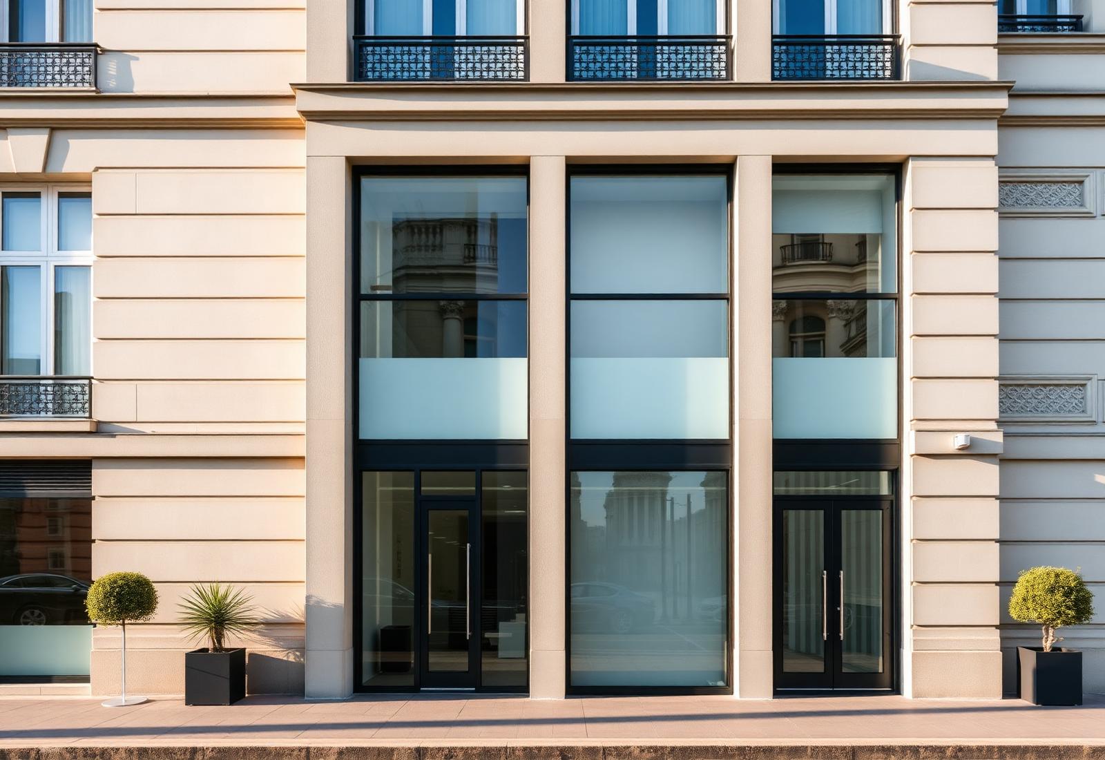 Façade d'un immeuble de bureaux professionnel